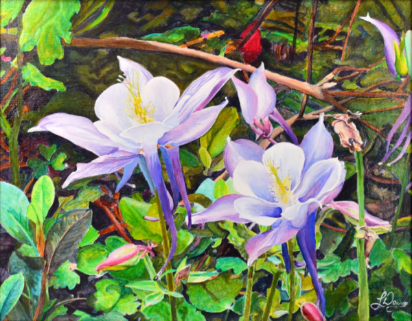 Dressed in Purple and White by Larry Downs