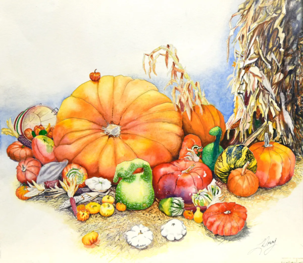 Gourds and Corn by Larry Downs